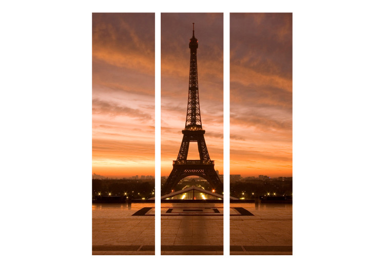 Room Divider Screen Eiffel Tower at Dawn - landscape scenery of sunrise in Paris 133839 additionalImage 3