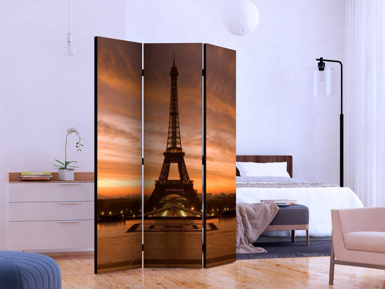 Room Divider Screen Eiffel Tower at Dawn - landscape scenery of sunrise in Paris 133839 additionalImage 2