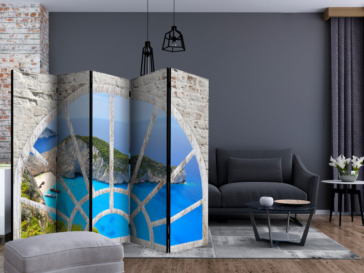 Folding Screen Look at Dream Island II - view from the window of the blue ocean and rocks 134039 additionalImage 4