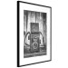 Poster Retro Dream - black and white composition with a phone on wooden planks background 137239 additionalThumb 4