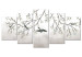 Canvas Bird Tree (5-piece) Wide - delicate landscape among branches 138839