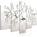 Canvas Bird Tree (5-piece) Wide - delicate landscape among branches 138839 additionalThumb 2