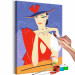 Paint by Number Kit Woman With Calla Lily - Red Dress and Flower on a Purple Background 144139 additionalThumb 6