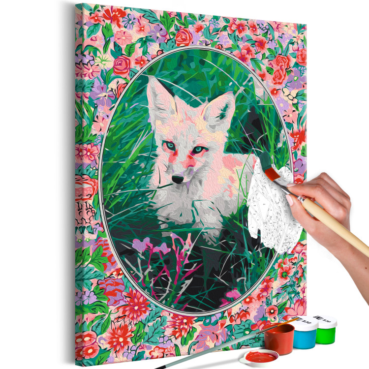 Paint by Number Kit Fairy-Tale Fox - Portrait of a Wild Animal among Grasses and Flowers 146539 additionalImage 3
