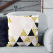 Decorative Microfiber Pillow Golden kaleidoscope - an abstract geometric glamour composition cushions 146839 additionalThumb 6