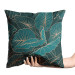 Decorative Velor Pillow Night jungle - a botanical composition with allocasia leaves and gold 147039 additionalThumb 2