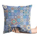 Decorative Velor Pillow Blue connections - a motif inspired by patchwork ceramics 147139 additionalThumb 2