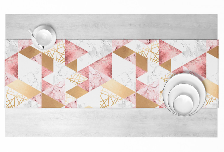 Table Runner Geometric patchwork - design with triangles, marble and gold pattern 147239 additionalImage 3
