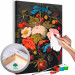 Paint by Number Kit Summer Bouquet - Colorful Flowers with Fruit on a Dark Background 147339