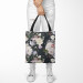 Shopping Bag Stately bouquet - rose and peony flowers on black background 147439 additionalThumb 2