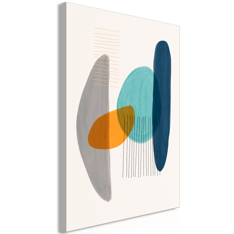 Canvas Art Print Abstract Colors - Colorful Composition of Cylindrical Shapes 149839 additionalImage 2