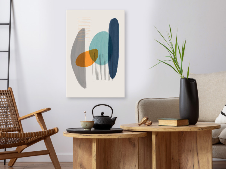 Canvas Art Print Abstract Colors - Colorful Composition of Cylindrical Shapes 149839 additionalImage 3