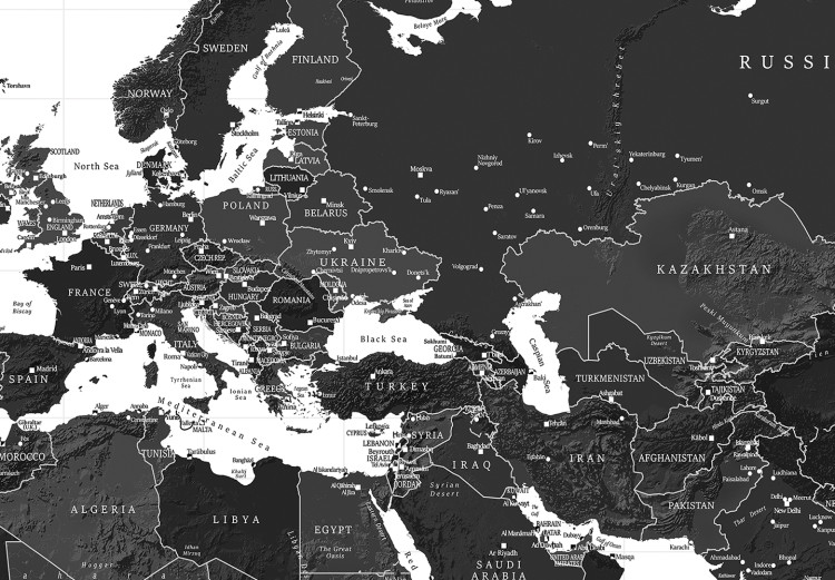 Large canvas print Black and White Map [Large Format] 150839 additionalImage 3