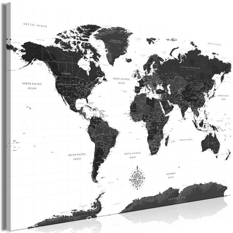 Large canvas print Black and White Map [Large Format] 150839 additionalImage 2