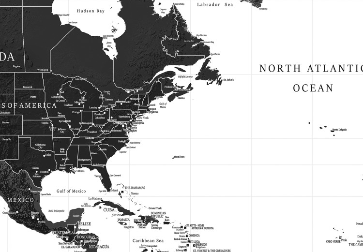 Large canvas print Black and White Map [Large Format] 150839 additionalImage 4