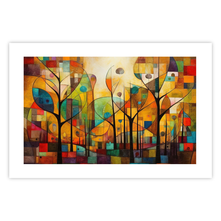 Wall Poster Colored Forest - A Geometric Composition Inspired by Klimt’s Style 151139 additionalImage 9
