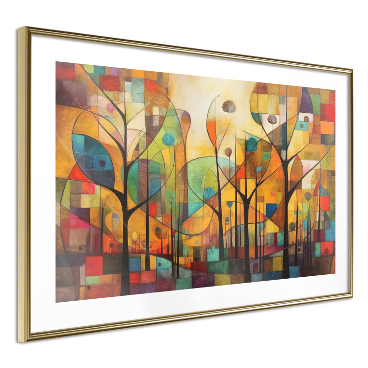 Wall Poster Colored Forest - A Geometric Composition Inspired by Klimt’s Style 151139 additionalImage 11