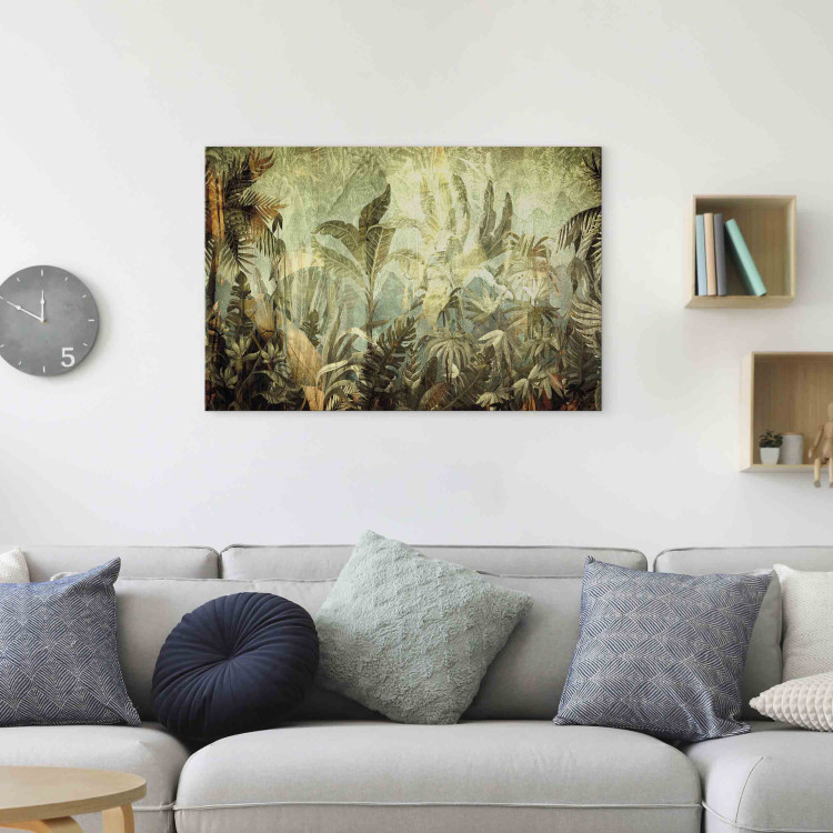 Canvas Jungle - Exotic Flora in Warm Green Colors 151239 additionalImage 9