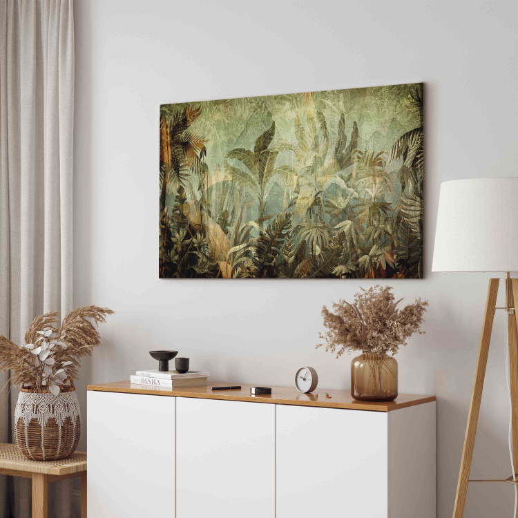Canvas Jungle - Exotic Flora in Warm Green Colors 151239 additionalImage 10