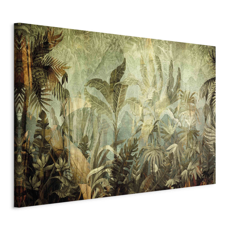 Canvas Jungle - Exotic Flora in Warm Green Colors 151239 additionalImage 2