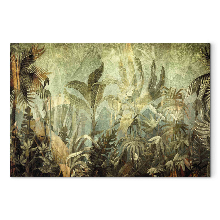Canvas Jungle - Exotic Flora in Warm Green Colors 151239 additionalImage 7