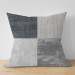 Decorative Microfiber Pillow Grey Squares - Geometric Composition With Different Textures 151339 additionalThumb 3