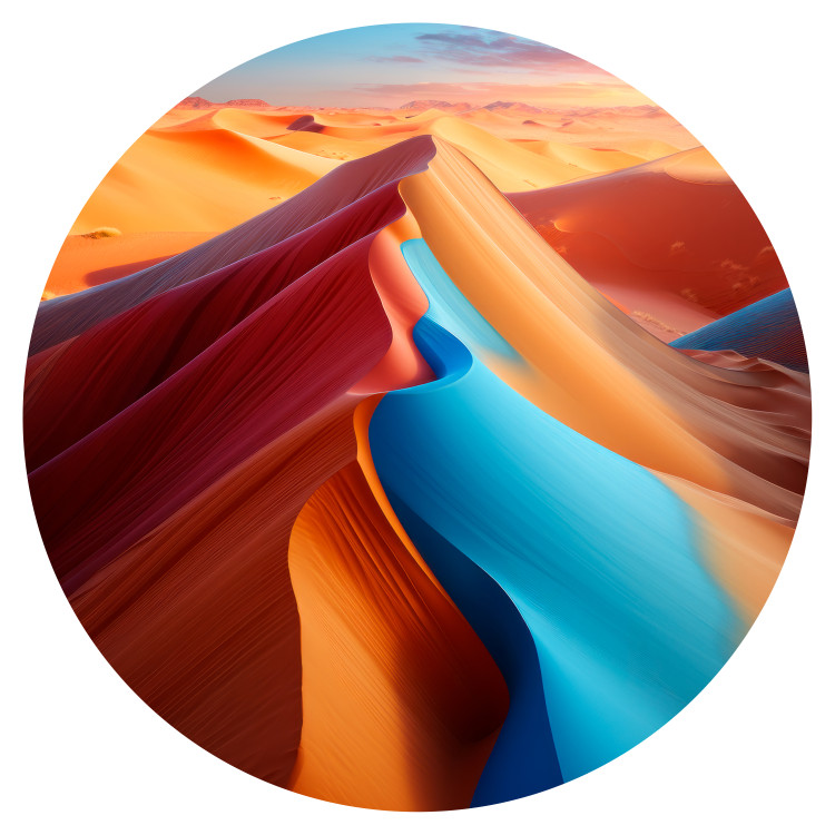 Round wallpaper A Sandy Feast of Colors - A Colorful Desert Mountain Against the Sky 151639 additionalImage 1