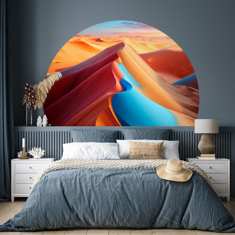 Round wallpaper A Sandy Feast of Colors - A Colorful Desert Mountain Against the Sky 151639 additionalImage 2