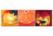 Canvas Print Three Citrus Fruits (3-piece) - refreshing motif in orange colors 46839