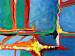 Canvas Art Print Landscape (3-piece) - Colourful fantasy with a blue seascape motif 48339 additionalThumb 3