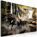Canvas Black horse and rocky waterfall 55639 additionalThumb 2