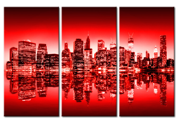 Canvas Red glow over New York 58439