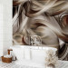 Photo Wallpaper Fun party - expression with fancy waves in shades of white and brown 82539 additionalThumb 8
