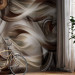 Photo Wallpaper Fun party - expression with fancy waves in shades of white and brown 82539 additionalThumb 7