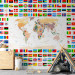 Photo Wallpaper Geography lesson - world map with country flags in English 90439 additionalThumb 6
