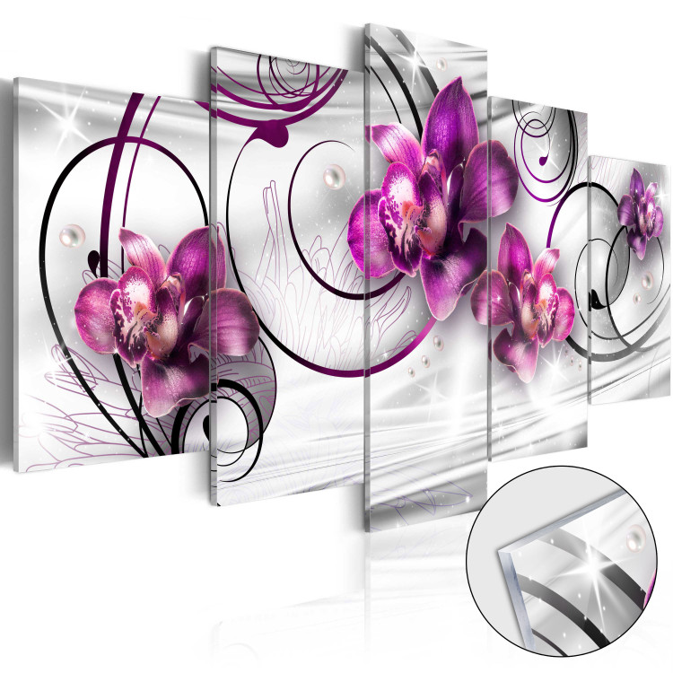 Print On Glass Orchids and Pearls [Glass] 92539