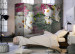 Room Separator Sounds of the Desert II - white orchid flowers on a background of colorful plants 95239 additionalThumb 2