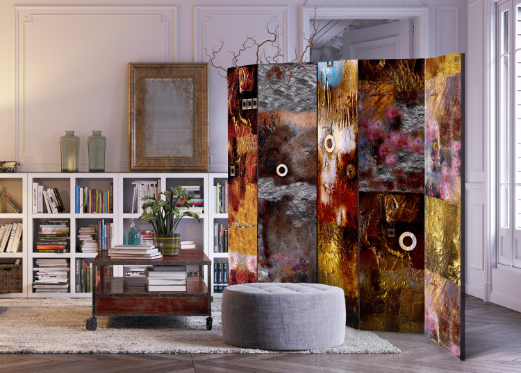 Folding Screen Painted Abstraction II - artistic texture of abstract figures 95439 additionalImage 2