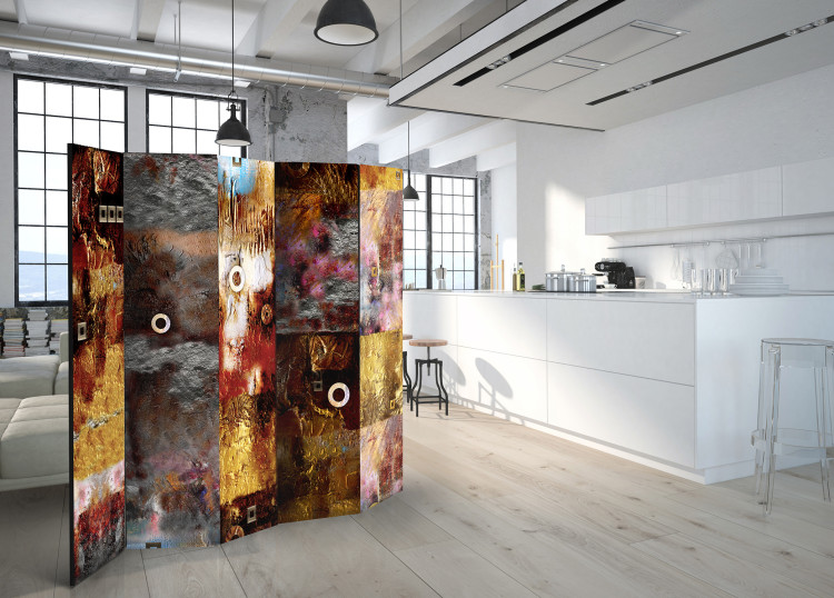 Folding Screen Painted Abstraction II - artistic texture of abstract figures 95439 additionalImage 4