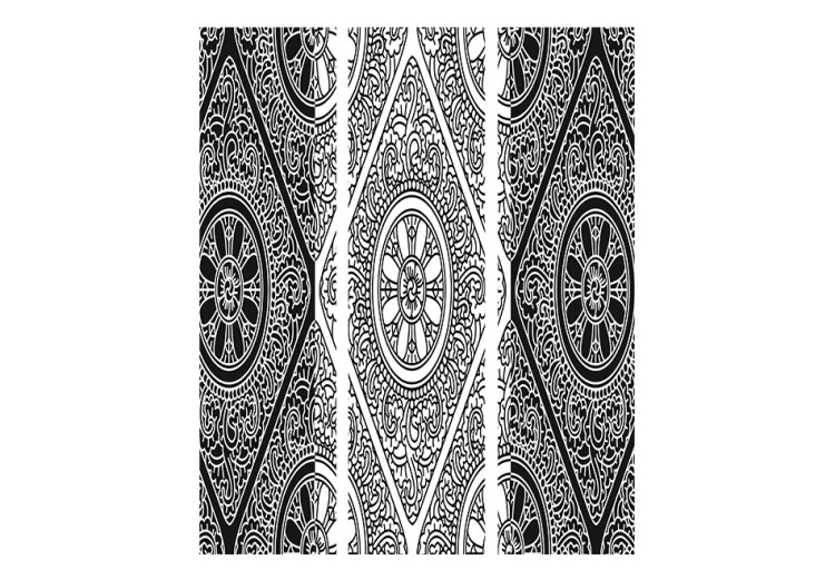 Room Separator Ethnic Monochrome - black and white mandala in oriental motif 95539 additionalImage 3