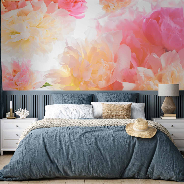 Wall Mural Pastel peonies - uniform floral motif in subtle colours 97339 additionalImage 2