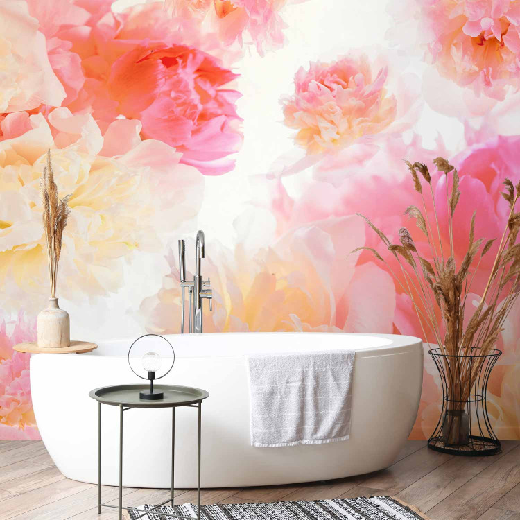 Wall Mural Pastel peonies - uniform floral motif in subtle colours 97339 additionalImage 8