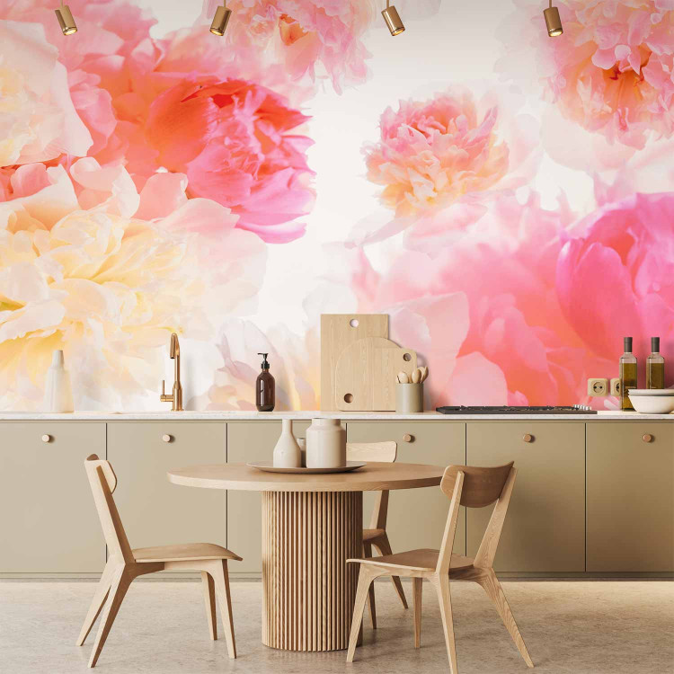 Wall Mural Pastel peonies - uniform floral motif in subtle colours 97339 additionalImage 6