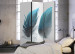 Folding Screen Blue Feathers - two feathers in blue color on light-white background 97439 additionalThumb 2