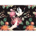 Photo Wallpaper Land of freedom - birds and colourful flowers motif on a black background 98239 additionalThumb 1
