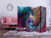 Room Divider Peacock's Tail II - abstract pink-blue spiral pattern of ornaments 114049 additionalThumb 4