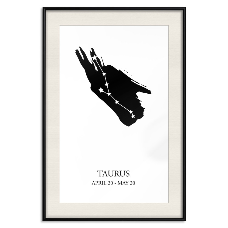 Poster Zodiac signs: Taurus - background with English texts and star constellation 114849 additionalImage 18