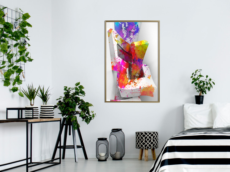 Wall Poster Three-dimensional shapes - colorful geometric abstraction in 3D form 115049 additionalImage 7