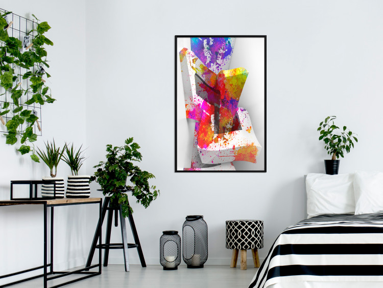 Wall Poster Three-dimensional shapes - colorful geometric abstraction in 3D form 115049 additionalImage 3