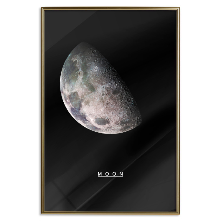 Poster Moon - silver globe and English text on a black cosmos background 116749 additionalImage 16